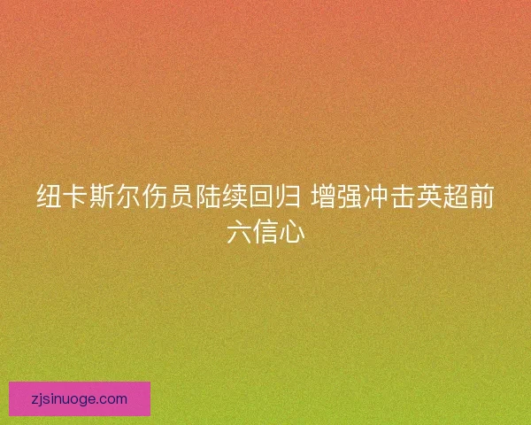 纽卡斯尔伤员陆续回归 增强冲击英超前六信心