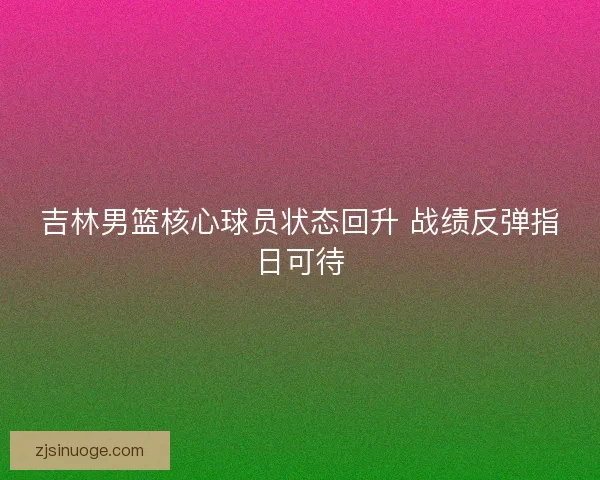 吉林男篮核心球员状态回升 战绩反弹指日可待 吉林男篮核心球员状态回升 战绩反弹指日可待