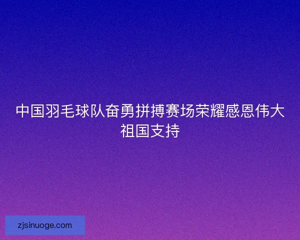 中国羽毛球队奋勇拼搏赛场荣耀感恩伟大祖国支持 中国羽毛球队奋勇拼搏赛场荣耀感恩伟大祖国支持